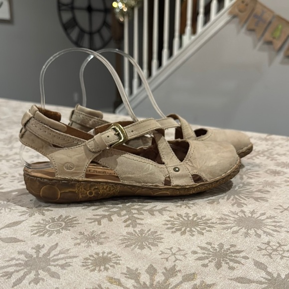 Earth Spirit Beige Leather Sandals - Picture 3 of 5